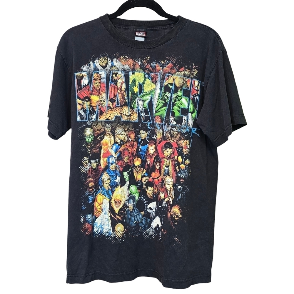 MAD Engine Marvel Civil War Character Graphic T-Shirt Black